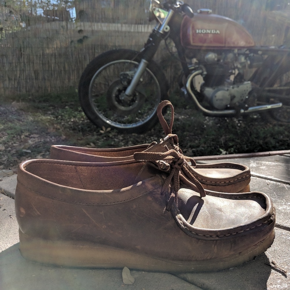 Women's Clark's Wallabees Low Top Brown Leather 10